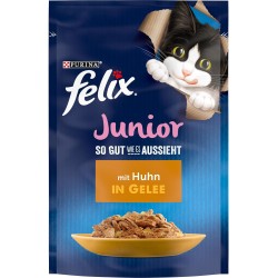 FELIX As Good As It Looks Junior Kitten Food Wet in Jelly with Chicken, Pack of 26 (26 x 85 g) FELIX As Good As It Looks Junior Kitten Food Wet in Jelly with Chicken, Pack of 26 (26 x 85 g)