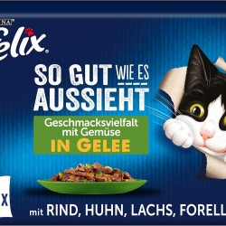 FELIX As Good As It Looks Wet Cat Food in Jelly, Variety Mix, Pack of 6 (6 x 12 Bags of 85 g) FELIX As Good As It Looks Wet Cat Food in Jelly, Variety Mix, Pack of 6 (6 x 12 Bags of 85 g)