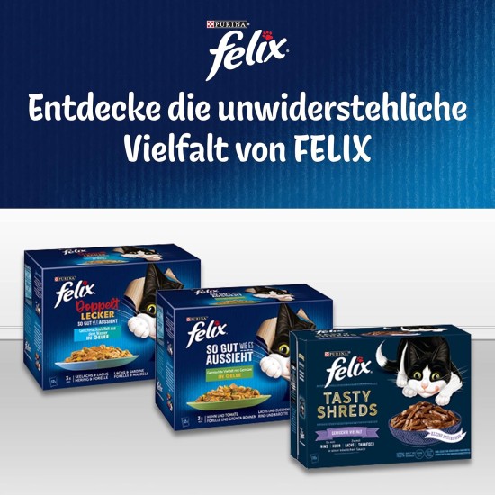 FELIX As Good As It Looks Wet Cat Food in Jelly, Variety Mix, Pack of 6 (6 x 12 Bags of 85 g) FELIX As Good As It Looks Wet Cat Food in Jelly, Variety Mix, Pack of 6 (6 x 12 Bags of 85 g)