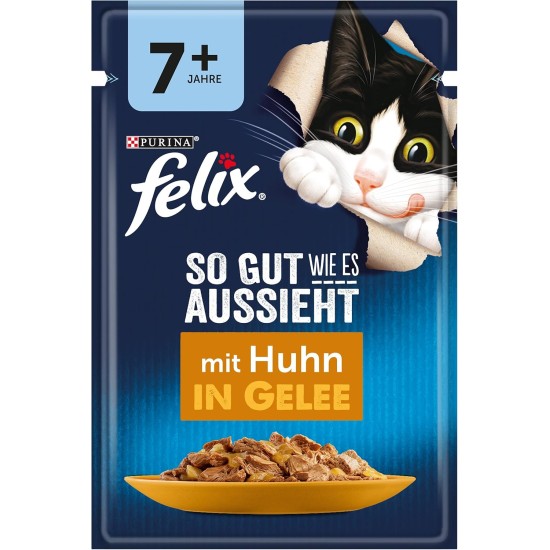 FELIX As Good as It Looks Senior Cat Food Wet in Jelly, with Chicken, Pack of 26 (26 x 85 g) FELIX As Good as It Looks Senior Cat Food Wet in Jelly, with Chicken, Pack of 26 (26 x 85 g)