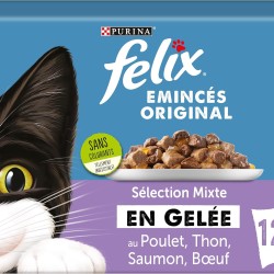 FELIX Chopped Jelly | Adult Cat | Selection of Beef, Salmon, Chicken, Tuna | 12 x 85g | Fresh Bags FELIX Chopped Jelly | Adult Cat | Selection of Beef, Salmon, Chicken, Tuna | 12 x 85g | Fresh Bags