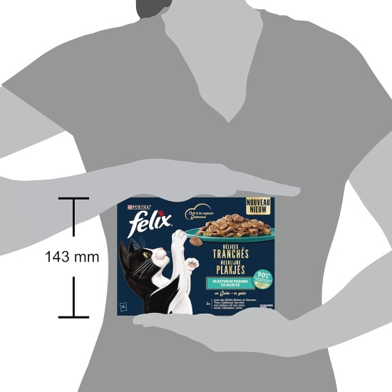 FELIX Country House Delices in Slices | Cat | Jelly | Selection of Beef, Chicken, Duck and Turkey | 12 x 80g | Fresh Bags FELIX Country House Delices in Slices | Cat | Jelly | Selection of Beef, Chicken, Duck and Turkey | 12 x 80g | Fresh Bags