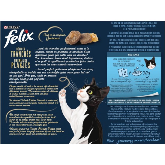 FELIX Country House Delices in Slices | Cat | Jelly | Selection of Beef, Chicken, Duck and Turkey | 12 x 80g | Fresh Bags FELIX Country House Delices in Slices | Cat | Jelly | Selection of Beef, Chicken, Duck and Turkey | 12 x 80g | Fresh Bags