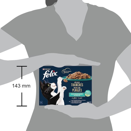 FELIX Country House Delices in Slices | Cat | Jelly | Selection of Beef, Chicken, Duck and Turkey | 12 x 80g | Fresh Bags FELIX Country House Delices in Slices | Cat | Jelly | Selection of Beef, Chicken, Duck and Turkey | 12 x 80g | Fresh Bags