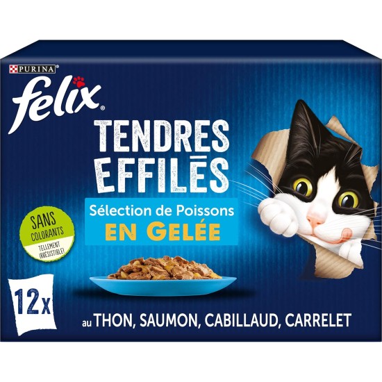 FELIX Delicate Jelly | Adult Cat | Selection of Fish | 12 x 85g | Fresh Bags FELIX Delicate Jelly | Adult Cat | Selection of Fish | 12 x 85g | Fresh Bags