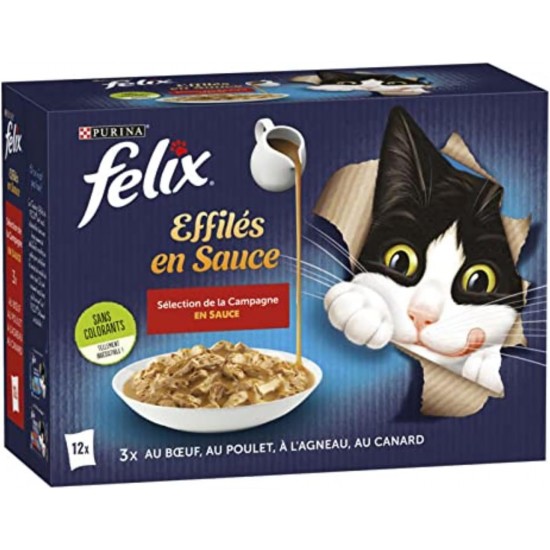 FELIX Delicate Sauce | Adult Cat | Selection of Beef, Chicken, Duck and Lamb | 12 x 85g | Fresh Bags FELIX Delicate Sauce | Adult Cat | Selection of Beef, Chicken, Duck and Lamb | 12 x 85g | Fresh Bags
