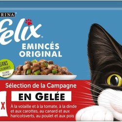 FELIX Jelly Minced Meat | Adult Cat | Selection of Chicken, Peas, Turkey, Carrots, Poultry Tomatoes, Duck and Green Beans | 12 x 85g | Fresh Bags FELIX Jelly Minced Meat | Adult Cat | Selection of Chicken, Peas, Turkey, Carrots, Poultry Tomatoes, Duck and Green Beans | 12 x 85g | Fresh Bags