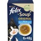 FELIX Original Soup | Cat Adult | Fish Selection | 48 Pieces | 6 x 48 g | 2.3 kg | Soup in Bag