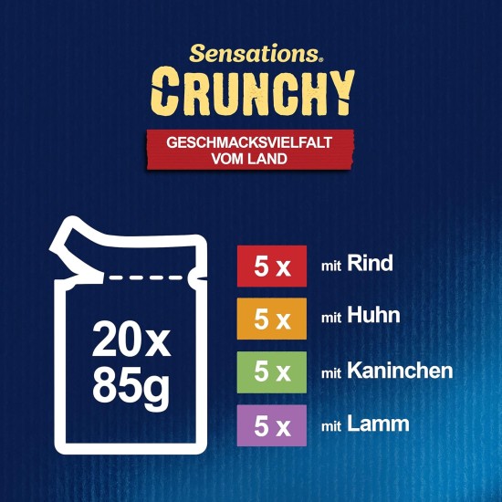 FELIX Sensations Crunchy Wet Cat Food in Jelly, Variety Mix, Pack of 6 (6 x 10 Bags of 85 g) FELIX Sensations Crunchy Wet Cat Food in Jelly, Variety Mix, Pack of 6 (6 x 10 Bags of 85 g)