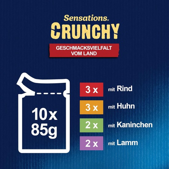 FELIX Sensations Crunchy Wet Cat Food in Jelly, Variety Mix, Pack of 6 (6 x 10 Bags of 85 g) FELIX Sensations Crunchy Wet Cat Food in Jelly, Variety Mix, Pack of 6 (6 x 10 Bags of 85 g)