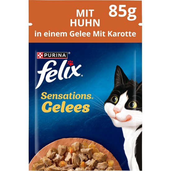 FELIX Sensations Jelly Wet Cat Food with Chicken and Carrot in Jelly, Pack of 26 (26 x 85 g) FELIX Sensations Jelly Wet Cat Food with Chicken and Carrot in Jelly, Pack of 26 (26 x 85 g)