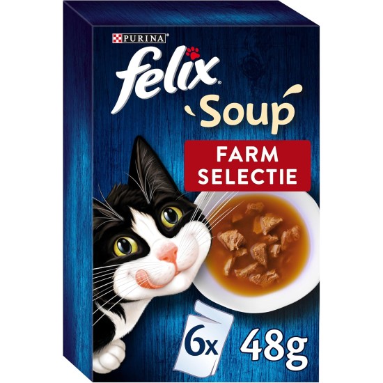 FELIX Suppe Farm Selection Cat Soup 6 x 48 g - Box of 4 (24 Portion Bags; 1.15 kg) FELIX Suppe Farm Selection Cat Soup 6 x 48 g - Box of 4 (24 Portion Bags; 1.15 kg)