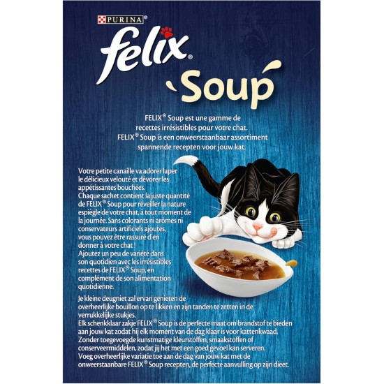 FELIX Suppe Farm Selection Cat Soup 6 x 48 g - Box of 4 (24 Portion Bags; 1.15 kg) FELIX Suppe Farm Selection Cat Soup 6 x 48 g - Box of 4 (24 Portion Bags; 1.15 kg)