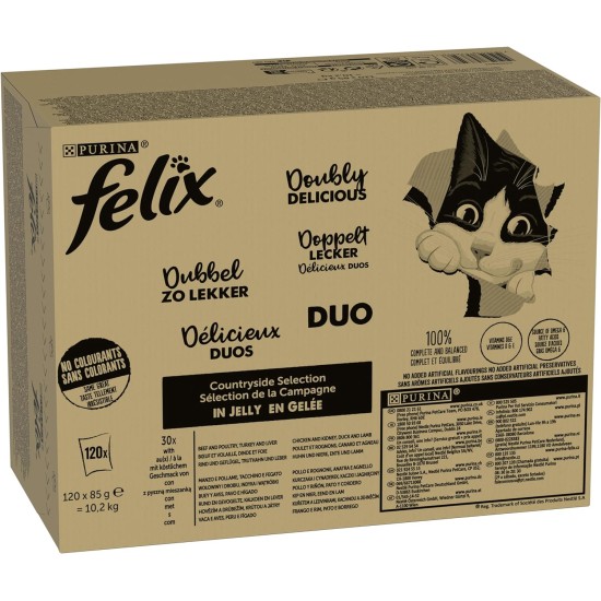 Felix Cat Food Wet in Jelly, Variety of Flavours, Large Pack of 120 (120 x 85 g) Felix Cat Food Wet in Jelly, Variety of Flavours, Large Pack of 120 (120 x 85 g)