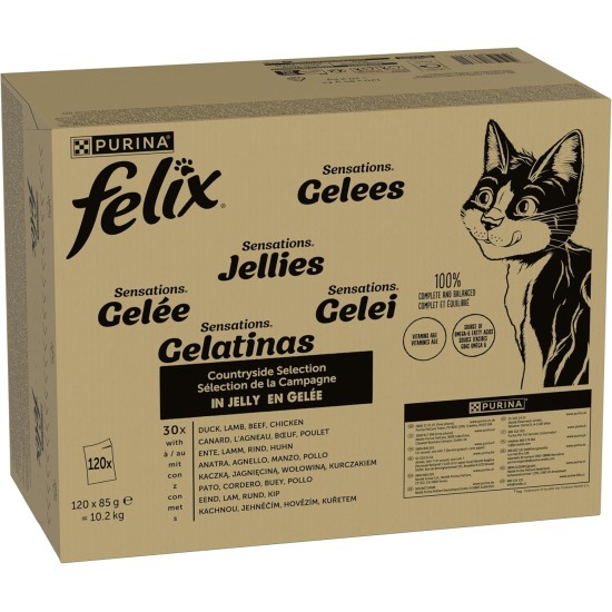 Felix Cat Food Wet in Jelly, Variety of Flavours, Large Pack of 120 (120 x 85 g) Felix Cat Food Wet in Jelly, Variety of Flavours, Large Pack of 120 (120 x 85 g)