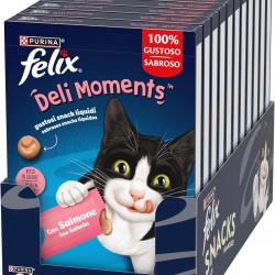 Felix Deli Moments Liquid Snacks for Adult Cats with Salmon 44 Packs of 10g Felix Deli Moments Liquid Snacks for Adult Cats with Salmon 44 Packs of 10g