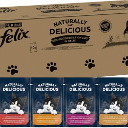 Felix Naturally Delicious, Wet Cat Food with Vegetables in Jelly, Pack of 80 (2 x 40 x 80 g) Felix Naturally Delicious, Wet Cat Food with Vegetables in Jelly, Pack of 80 (2 x 40 x 80 g)