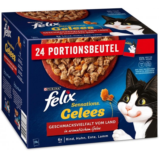 Felix Sensations Jelly Wet Cat Food, Variety of Flavours, 4 or 6 Packs Felix Sensations Jelly Wet Cat Food, Variety of Flavours, 4 or 6 Packs