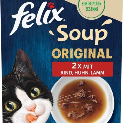 Felix Soup, Clear Soup for Cats with Delicate Pieces, Variety Mix, Pack of 8 (8 x 6 Bags of 48 g) Felix Soup, Clear Soup for Cats with Delicate Pieces, Variety Mix, Pack of 8 (8 x 6 Bags of 48 g)