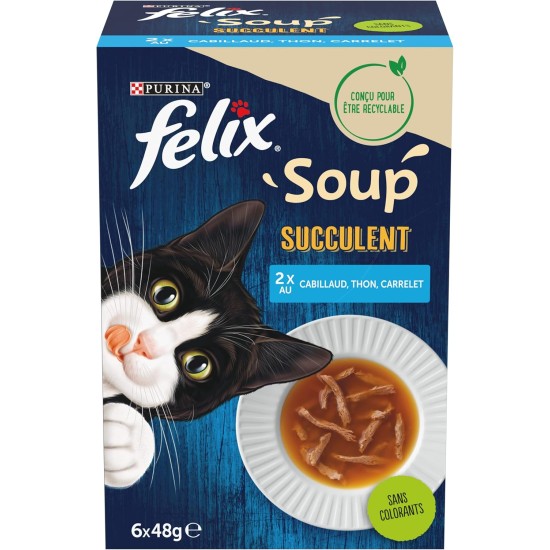 Felix Soups Succulent Fish 6 x 48g Felix Soups Succulent Fish 6 x 48g