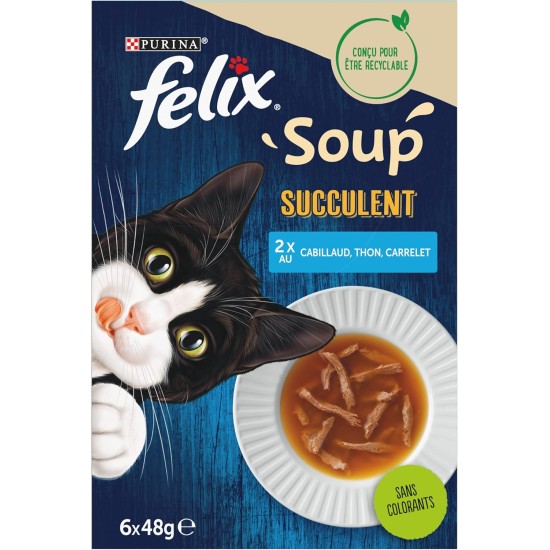 Felix Soups Succulent Fish 6 x 48g Felix Soups Succulent Fish 6 x 48g