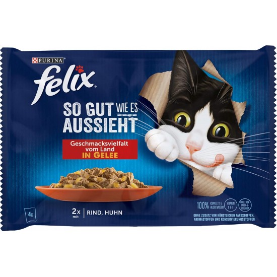Felix Wet Cat Food As Good As It Looks in Jelly Country Flavour Variety 4,080 kg Felix Wet Cat Food As Good As It Looks in Jelly Country Flavour Variety 4,080 kg