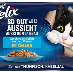 Felix Wet Cat Food As Good As It Looks in Jelly Flavour Variety from the Water, 4,080 kg Felix Wet Cat Food As Good As It Looks in Jelly Flavour Variety from the Water, 4,080 kg