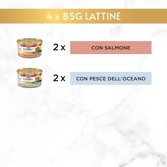 GOURMET Gold 48 x 85g Bags Adult Cat Food with Sea Fish and Salmon GOURMET Gold 48 x 85g Bags Adult Cat Food with Sea Fish and Salmon