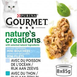 GOURMET Nature's Creations Adult Cat Mini Appetizers Ocean Fish Filling, Spinach & Rice, Tuna, Tomatoes & Rice, 8 x 85 g (Box) GOURMET Nature's Creations Adult Cat Mini Appetizers Ocean Fish Filling, Spinach & Rice, Tuna, Tomatoes & Rice, 8 x 85 g (Box)
