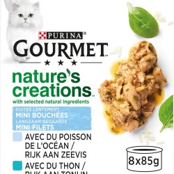 GOURMET Nature's Creations Adult Cat Mini Appetizers Ocean Fish Filling, Spinach & Rice, Tuna, Tomatoes & Rice, 8 x 85 g (Box) GOURMET Nature's Creations Adult Cat Mini Appetizers Ocean Fish Filling, Spinach & Rice, Tuna, Tomatoes & Rice, 8 x 85 g (Box)