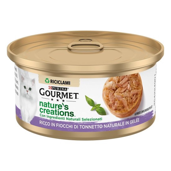 GOURMET Nature's Creations Adult Cat Wet Food Natural Tuna Flakes from Jelly 24 x 70g Tubs GOURMET Nature's Creations Adult Cat Wet Food Natural Tuna Flakes from Jelly 24 x 70g Tubs