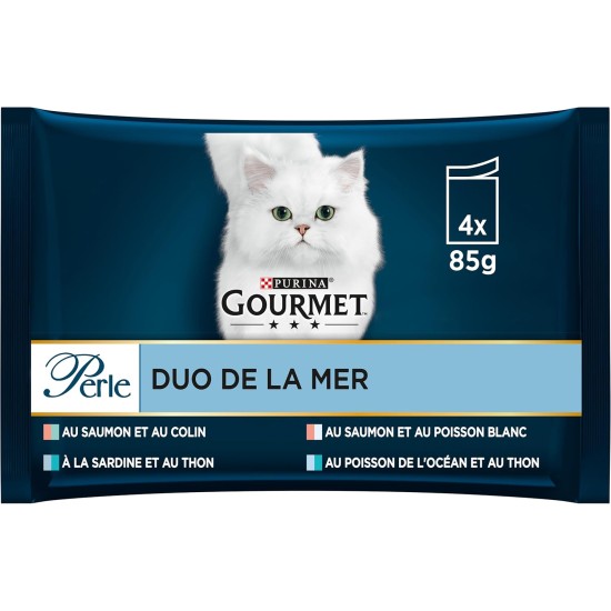 GOURMET Perle Duo de la mer - Sachets fraîcheur - Pour chat adulte - 4 x 85 g GOURMET Perle Duo de la mer - Sachets fraîcheur - Pour chat adulte - 4 x 85 g