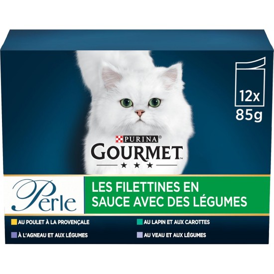 GOURMET Perle Les Filettines avec des légumes - Sachets fraîcheur - Pour chat adulte - 12 x 85 g GOURMET Perle Les Filettines avec des légumes - Sachets fraîcheur - Pour chat adulte - 12 x 85 g