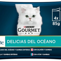 GOURMET Perle Sea Treats Wet Food for Adult Cats, Pieces in Gravy, Assorted, 12 Packs of 4 Bags of 85g (48 Bags) GOURMET Perle Sea Treats Wet Food for Adult Cats, Pieces in Gravy, Assorted, 12 Packs of 4 Bags of 85g (48 Bags)