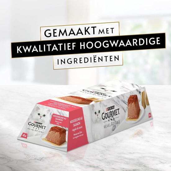 GOURMET Recommendations Muslin with Salmon with Sauce Meal Portions for Adult Cats 4 x 57g GOURMET Recommendations Muslin with Salmon with Sauce Meal Portions for Adult Cats 4 x 57g