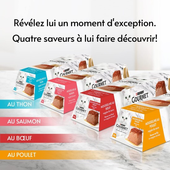 GOURMET Recommendations Muslin with Salmon with Sauce Meal Portions for Adult Cats 4 x 57g GOURMET Recommendations Muslin with Salmon with Sauce Meal Portions for Adult Cats 4 x 57g