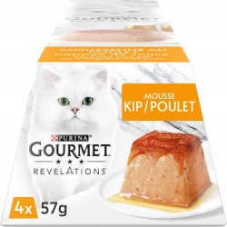 GOURMET Revelations Muslin with Chicken with Sauce | Meals for Adult Cats | 4 x 57g