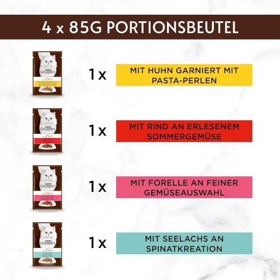 Gourmet A la Carte Wet Cat Food, Assorted Mix, Pack of 60 (60x 85 g) Gourmet A la Carte Wet Cat Food, Assorted Mix, Pack of 60 (60x 85 g)