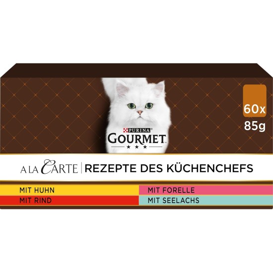 Gourmet A la Carte Wet Cat Food, Assorted Mix, Pack of 60 (60x 85 g)