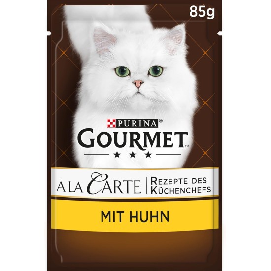 Gourmet A la Carte Wet Cat Food with Chicken, Spinach and Pasta Beads, Pack of 26 (26 x 85 g) Gourmet A la Carte Wet Cat Food with Chicken, Spinach and Pasta Beads, Pack of 26 (26 x 85 g)
