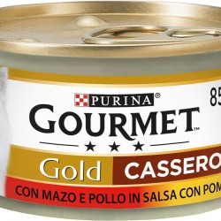 Gourmet Gold Casserole for the Cat, with Beef and Chicken in Salsa with Tomato, 85 g – Pack of 24 Gourmet Gold Casserole for the Cat, with Beef and Chicken in Salsa with Tomato, 85 g – Pack of 24