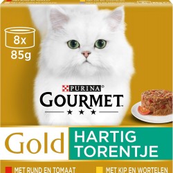 Gourmet Gold Hearty Tower Cat Food, Wet Food with Beef and Tomato, Chicken and Carrots, Turkey and Spinach, Turkey and Green Beans - 8 x 85 g - Pack of 6 (48 Cans, 4.08 kg) Gourmet Gold Hearty Tower Cat Food, Wet Food with Beef and Tomato, Chicken and Carrots, Turkey and Spinach, Turkey and Green Beans - 8 x 85 g - Pack of 6 (48 Cans, 4.08 kg)