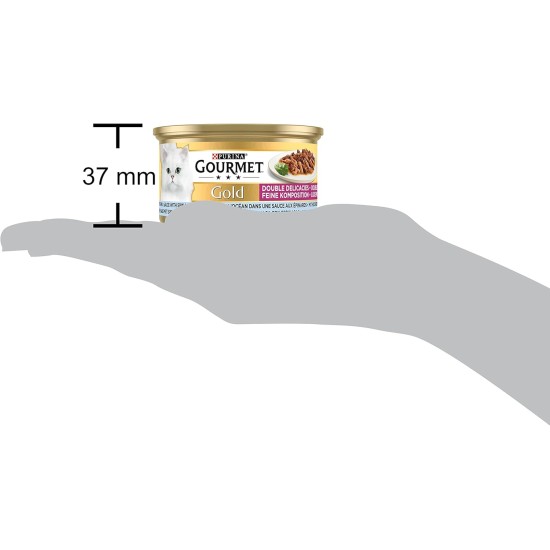 Gourmet Gold Luxe Mix Cat Food, Wet Food with Sea Fish in a Sauce with Spinach, 24 x 85 g, (24 Cans, 2.04 kg) Gourmet Gold Luxe Mix Cat Food, Wet Food with Sea Fish in a Sauce with Spinach, 24 x 85 g, (24 Cans, 2.04 kg)