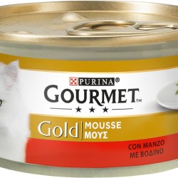 Gourmet Gold Mousse for the Cat, with Beef, 85 g – Pack of 24