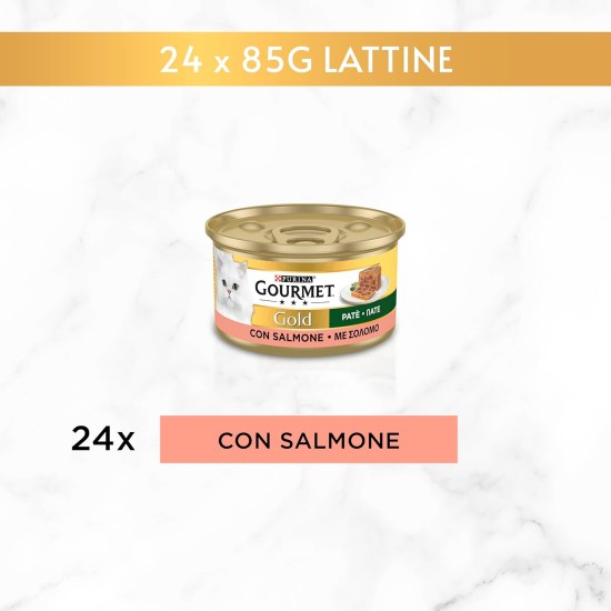 Gourmet Gold Pate for the Cat, with Salmon, 85 g – Pack of 24 Gourmet Gold Pate for the Cat, with Salmon, 85 g – Pack of 24