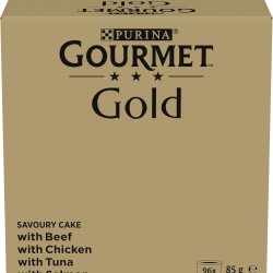Gourmet Gold Refined Ragout Wet Cat Food, Variety Mix, Pack of 96 (96 x 85 g)