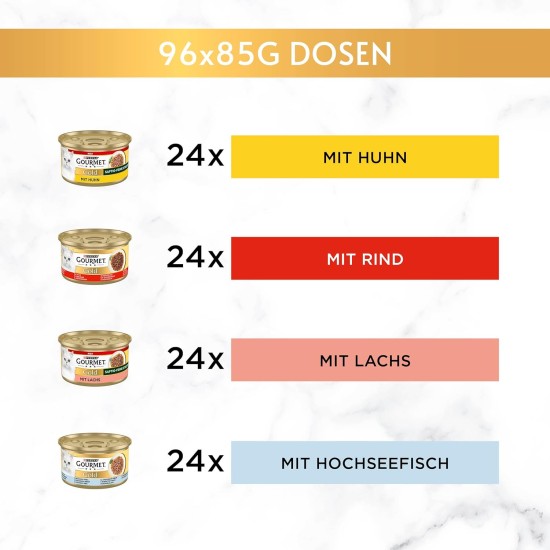 Gourmet Gold Refined Ragout Wet Cat Food, Variety Mix, Pack of 96 (96 x 85 g) Gourmet Gold Refined Ragout Wet Cat Food, Variety Mix, Pack of 96 (96 x 85 g)