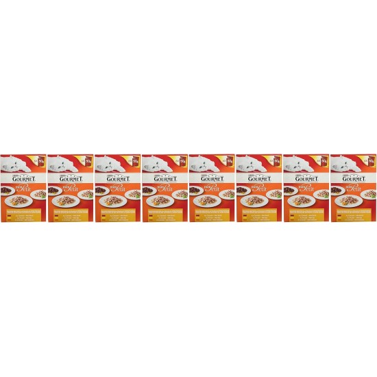 Gourmet MON Petit Intense | Cat | Discrete in Sauce | Tuna, Salmon, Trout | 8 Pieces of 6 x 50 g | Fresh Bags Gourmet MON Petit Intense | Cat | Discrete in Sauce | Tuna, Salmon, Trout | 8 Pieces of 6 x 50 g | Fresh Bags