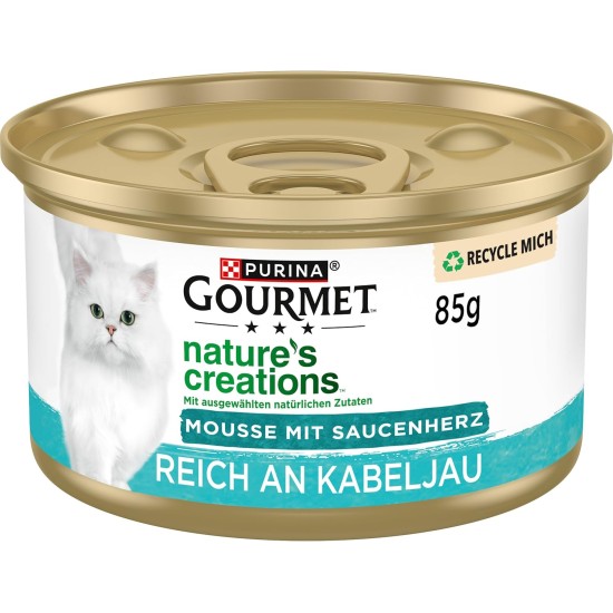Gourmet Nature's Creations Mousse with Sauce Heart Wet Cat Food, Rich in Chicken, Pack of 12 (12 x 85 g) Gourmet Nature's Creations Mousse with Sauce Heart Wet Cat Food, Rich in Chicken, Pack of 12 (12 x 85 g)