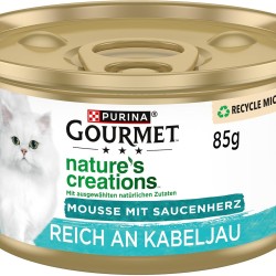 Gourmet Nature's Creations Mousse with Sauce Heart Wet Cat Food, Rich in Cod, Pack of 12 (12 x 85 g) Gourmet Nature's Creations Mousse with Sauce Heart Wet Cat Food, Rich in Cod, Pack of 12 (12 x 85 g)